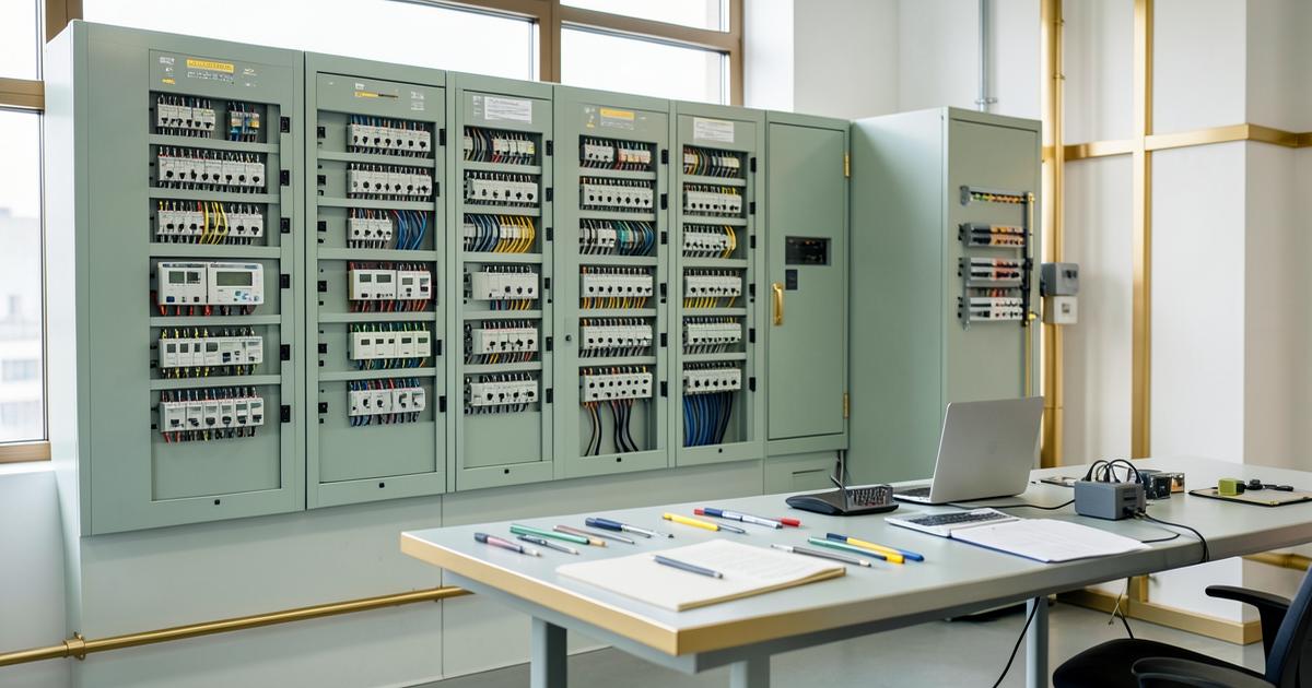 Quadro elétrico de uma instalação empresarial moderna